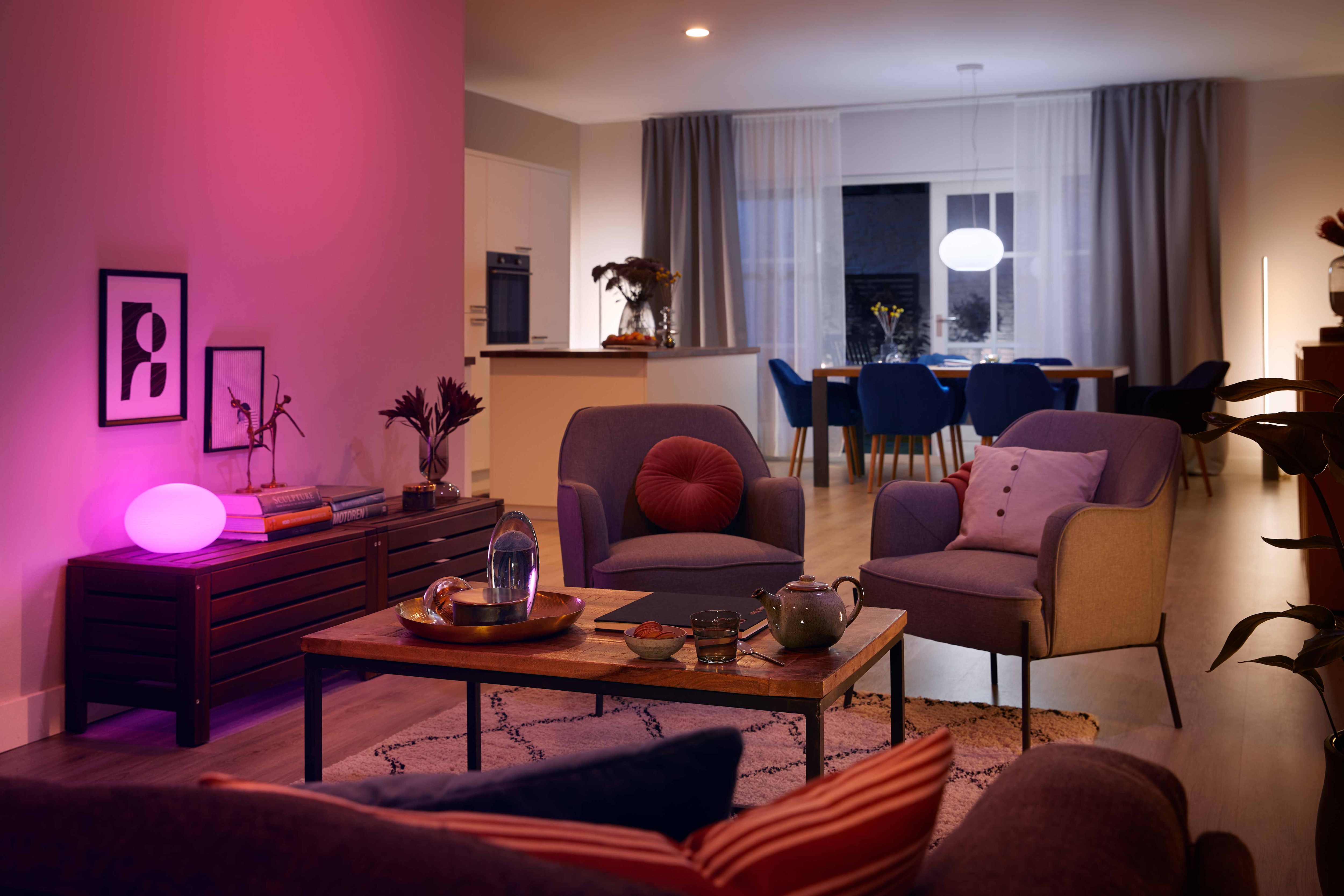 hue lights living room