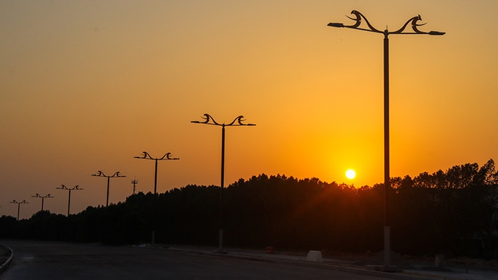 Solar Streelighting at Falcon City of Wonders, Dubai